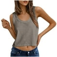 thumbnail image 2 of Tank Tops for Women Plus Size Sleeveless Round Neck Loose Tank Gray L, 2 of 6