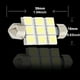 2pcs 39mm Blanc 5050 SMD 9 LED Dôme Carte Lumières Lampe Interne pour Voiture – image 4 sur 5