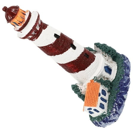 OUNONA  Decor for Fish Tank Aquarium Lighthouse Decoration Seaside Red