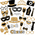 thumbnail image 3 of 30 piezas de accesorios fotográficos con purpurina en polvo, color negro y dorado, para bodas, cumpleaños, fiestas, decoración divertida, 3 of 5
