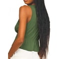 thumbnail image 2 of Mujeres Profundo Cuello en V Volante Volante Bikini Top Traje de Baño Sólido Top Traje de Baño Verde oliva G Verde oliva G Xishao ropa, 2 of 2