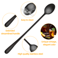 thumbnail image 3 of Cucharas de acero inoxidable de 23 cm (9 pulgadas) de largo para té helado, café, helado y cócteles. Juego de 4., 3 of 5