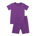 thumbnail image 2 of Hiiyo Ensemble 2 Pcs pour Tout-Petites Filles en Coton Uni, T-Shirt à Manches Courtes et Shorts, 2 of 8