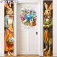 thumbnail image 3 of 2D FLAT 1pair Party Packs Happy Easter Bunny Porch Banner Sign Bunny Banner, 11.81x70.87 Inch Polyester Fabric Hanging Spring Door Banner Eggs Carrot Front Door Decorative Welcome Banner Spring Sign, 3 of 7