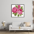 thumbnail image 3 of Kit Punto Cruz Con Flores Impresas 14 Quilates Bordado Parcial Rosa (17x17 Cm), 3 of 9