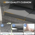 thumbnail image 4 of UDPATIO Wicker Patio Furniture Set, 4 Piece Outdoor Sectional Conversation Sets, Gray PE Rattan Patio Sofa Set for Balcony, Porch, Backyard, Grey, 4 of 9