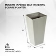 thumbnail image 6 of XBrand Modern 30-Inch Tall Square Planter, Modern Tapered Planter Perfect for Indoor & Outdoor Planter, Patio Décor, Set of 2, Gray, 6 of 11