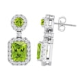 thumbnail image 2 of Sterling Silver with Natural Peridot and White Topaz Dangle Earring, 2 of 4