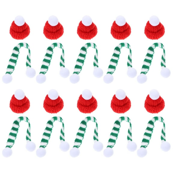 HONITANO Mini Wine Bottle Scarves Hats Fabric Bottle Decoration for Children Family Christmas Party 10 Sets
