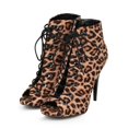 thumbnail image 5 of Qupid CH72 Women Peep Toe Lace Up Stiletto Ankle Bootie, 5 of 6