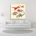 thumbnail image 2 of 24" x 24" Geo Saurs by Michael Buxton - Wall Art Print on Canvas Fabric Beige, 2 of 3