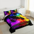 thumbnail image 3 of Homewish 3-Piece Gamer Headphones Keyboard Video Game Abstract Graffiti Splash Queen Comforter Set, Luxury Bedroom Decor, 3 of 8