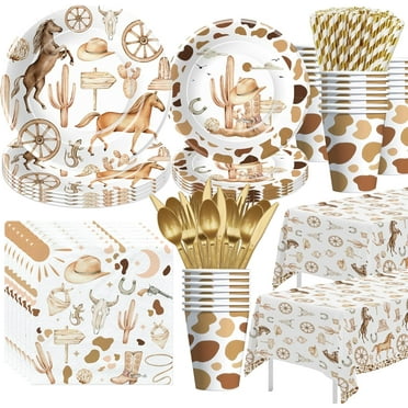 Theme Disposable Party Supplies Set - Includes Plates, Cups, Cutlery, Napkins and Tablecloths for Birthday Parties & Festival Celebrations
