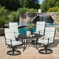 thumbnail image 2 of BPS Outdoor High Back Dining Chair Cushion Set, 44"x21"x3.2", TPU Water Repellent Coating&Stain Resistant, Polyester Fabric Cover with Ties and Zipper, Light Gray, Set of 4, 2 of 9