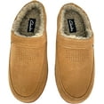 thumbnail image 4 of Clarks Mens Slipper Perforated Suede Leather Upper JMS0721 - Warm Plush Sherpa Lining - Indoor Outdoor House Slippers For Men (Tan Premium Shearling, 12), 4 of 5