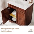 thumbnail image 6 of Boyel Living 30 inch Bathroom Vanity Marble Counter-Top Ceramic Basin Antique Brown Solid Wood Bathroom Cabine with Mirror, 6 of 7