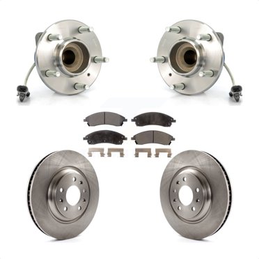 Transit Auto Front Hub Bearing Assembly Disc Brake Rotors and Semi-Metallic Pads Kit for Car 2006-2007 Cadillac CTS Base with Sport Suspension 323mm Diameter Rotor KBB-105000