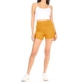 thumbnail image 4 of Women's Casual Stretch Side Ruche Detail Solid Shorts Pants, 4 of 4