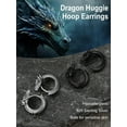 thumbnail image 4 of U7 Dragon Huggie Hoop Earrings for Men Women Sterling Silver Hypoallergenic S925 Punk Rock Earrings Jewelry Gift for Dad Boyfriend, 4 of 8