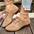 thumbnail image 3 of Rokment Womens Jazz Latin Dance Shoes Lace up Sneakers Modern Ballroom Teaching Practice Performance Dancing Sneakers Khaki Size 6, 3 of 5