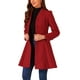 thumbnail image 4 of Abrigo de mujer de un solo botón, abrigo tipo A, abrigo medio-largo, abrigos exteriores, abrigos de invierno, talla XL, rojo, 4 of 6