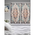 thumbnail image 3 of Boho Bedroom Curtains 63 Inches length, Orange Blue Ethnic Tribe Abstract Art Window Treatment Curtain Drapes, Rod Pocket Curtain Panels for Living Room Kitchen, 42"x63", 2 Panels, 3 of 7