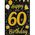 thumbnail image 3 of Black Background Golden Decorated Happy 60th Birthday Banner Party Supplies Photography Props Backdrop for Birthday Party Celebrations Event Decorations, 3 of 7
