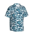 thumbnail image 2 of Daiia Ocean Waves Hawaiian Shirt for Men Gentle Cotton Regular Short Sleeve Casual-Medium, 2 of 9