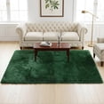 thumbnail image 6 of LUOVEN Soft Plush Shag Area Rug, 6*9 Fluffy Indoor Floor Carpet for Living Room Bedroom, Dark Green, 6 of 8