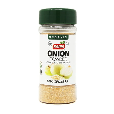 Badia Organic Onion Powder, Cebolla en Polvo, 1.75 oz Bottle