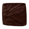 thumbnail image 1 of High Stretch Velvet Square Ottoman Cover Elastic Bottom for Living Room Washable Dark Coffee, 1 of 8
