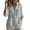 Gray, variant on CHGBMOK Women's Linen Shirt Casual Long Sleeve Collared Blouse Button Down Cotton Tops with Pocket