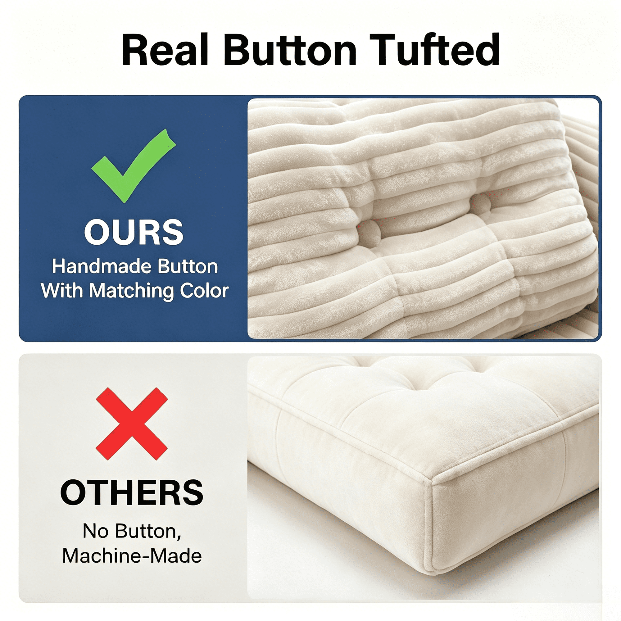LHKJ Boneless Foldable Floor Sofa Bed with Armrest and Pillows
