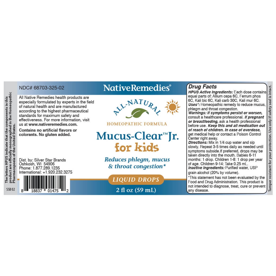 NativeRemedies Mucus-Clear Jr. ComboPack for 24 Hour Relief of Mucus & Phlegm Congestion in Children, 59 ml