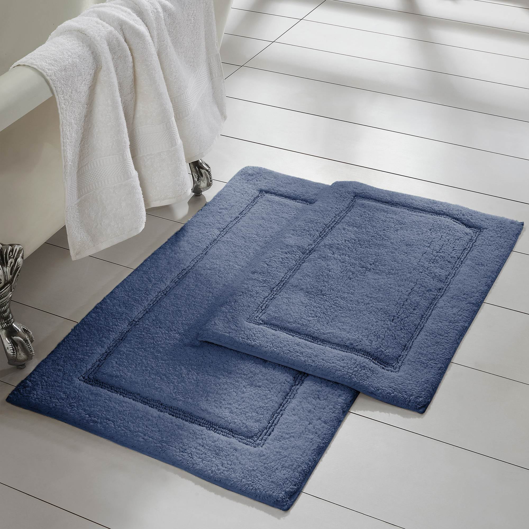 Linen Crochet 2-Piece Bath Rug Set 21 by 34-Inch and 17 by 24-Inch 