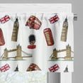 thumbnail image 3 of Ambesonne London Window Valance, Big Ben Tower Bridge UK, 54" X 18", Violet Blue Sand Brown, 3 of 5