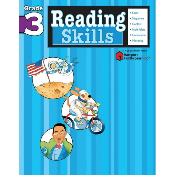 Reading Skills: Grade 3 (Flash Kids Harcourt Family Learning) (Paperback)