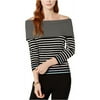 Tommy Hilfiger Womens Contrast Stripe Knit Sweater, Black, X-Large