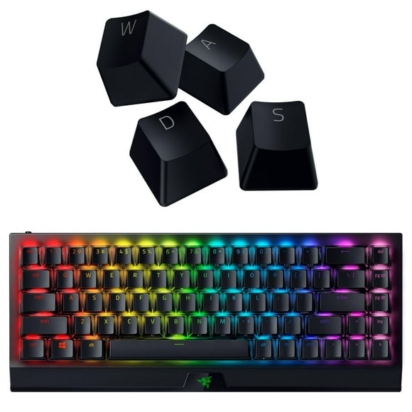 Razer BlackWidow V3 Mini HyperSpeed 65% Wireless Mechanical Gaming Keyboard: Yellow Mechanical Switches Linear & Silent - Phantom Pudding Keycaps - Chroma