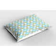 thumbnail image 2 of Ambesonne Tropical Pillow Sham 2 Pack, Monstera Leaves Bananas, 30"x20", Sky Blue Mustard Blush, 2 of 3