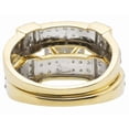 thumbnail image 3 of Sparkle Jewels Ladies Mens 14K Yellow Gold Finish CZ Trio Engagement Wedding Ring Set, 3 of 5