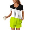 thumbnail image 4 of XuJwPNcy Pajama Set for Women Short Sleeve Tunic Top and Shorts Lounge Sets Ladies Pjs Sets with Pockets, 4 of 7