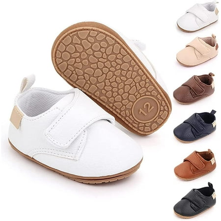 

QWZNDZGR Infant Baby Boys Girls Classic PU Leather Wedding Loafers Brogue Toddler Oxford Dress Shoes First Steps Walking Flat Lazy Crib Shoe