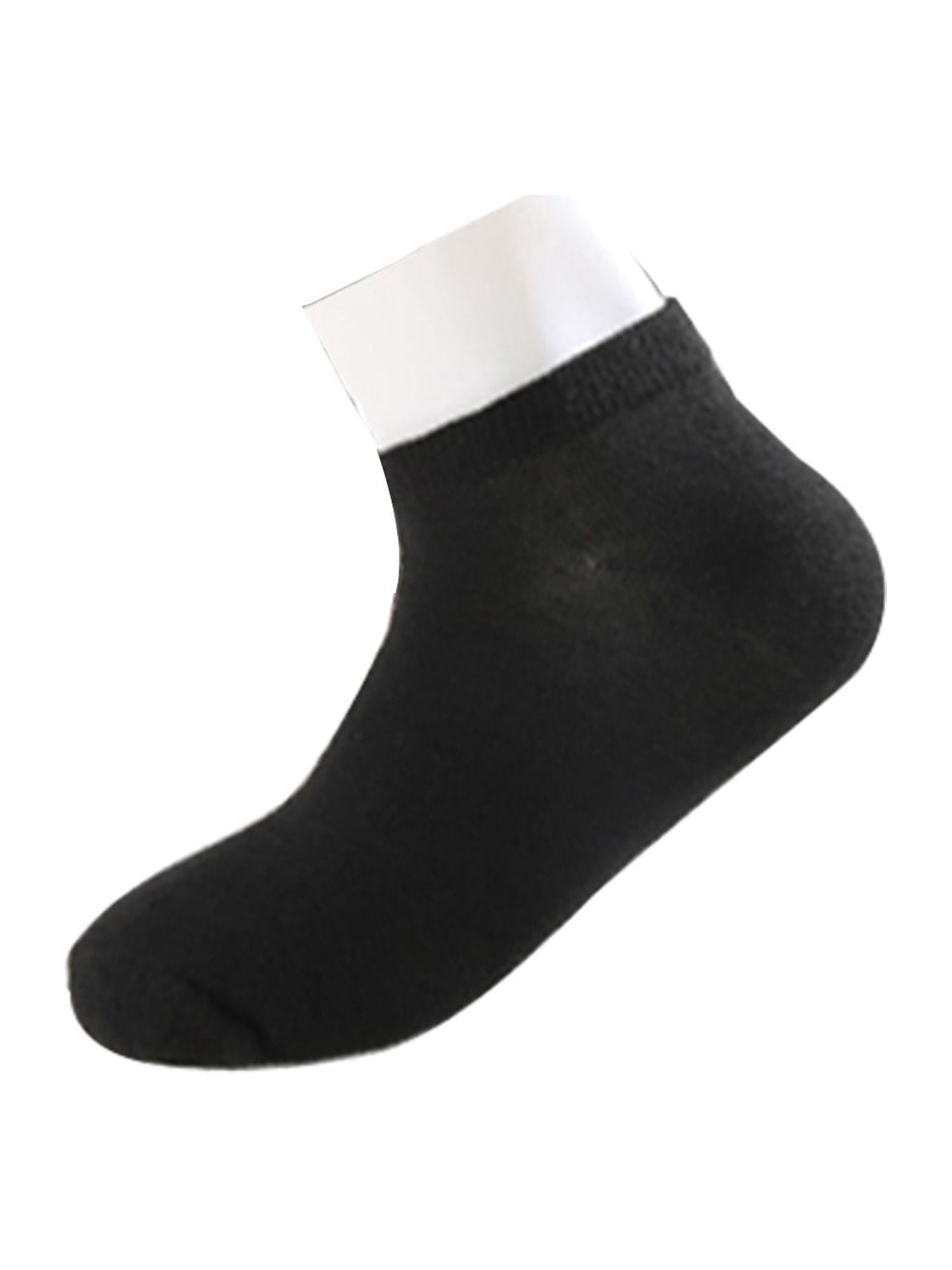 INSPIRE CHIC Women's 10 Pairs Stretch Breathable Cuffs Low Cut Ankle Socks XX-Small Black