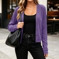 thumbnail image 2 of Meichang Cropped Cardigan Sweaters for Women 2026 Fall Long Sleeve Lightweight Button Front Cardigans Open Front Cardigan Navy XL, 2 of 10