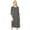 Charcoal, variant on Moa Collection Women's Basic Round Neck 3/4 Sleeves A-line Casual Maxi Dress