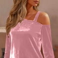 thumbnail image 5 of Velvet Tops for Womens Trendy Elegant Long Sleeve Off Shoulder Shirts 2026 New Years Holiday Party Wedding Outfits, 5 of 8