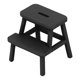 thumbnail image 1 of 1:12 Miniature Step Stool Wooden 4 Leg 2 Steps Cute Doll House Step Stool Dollhouse Decor Black, 1 of 4