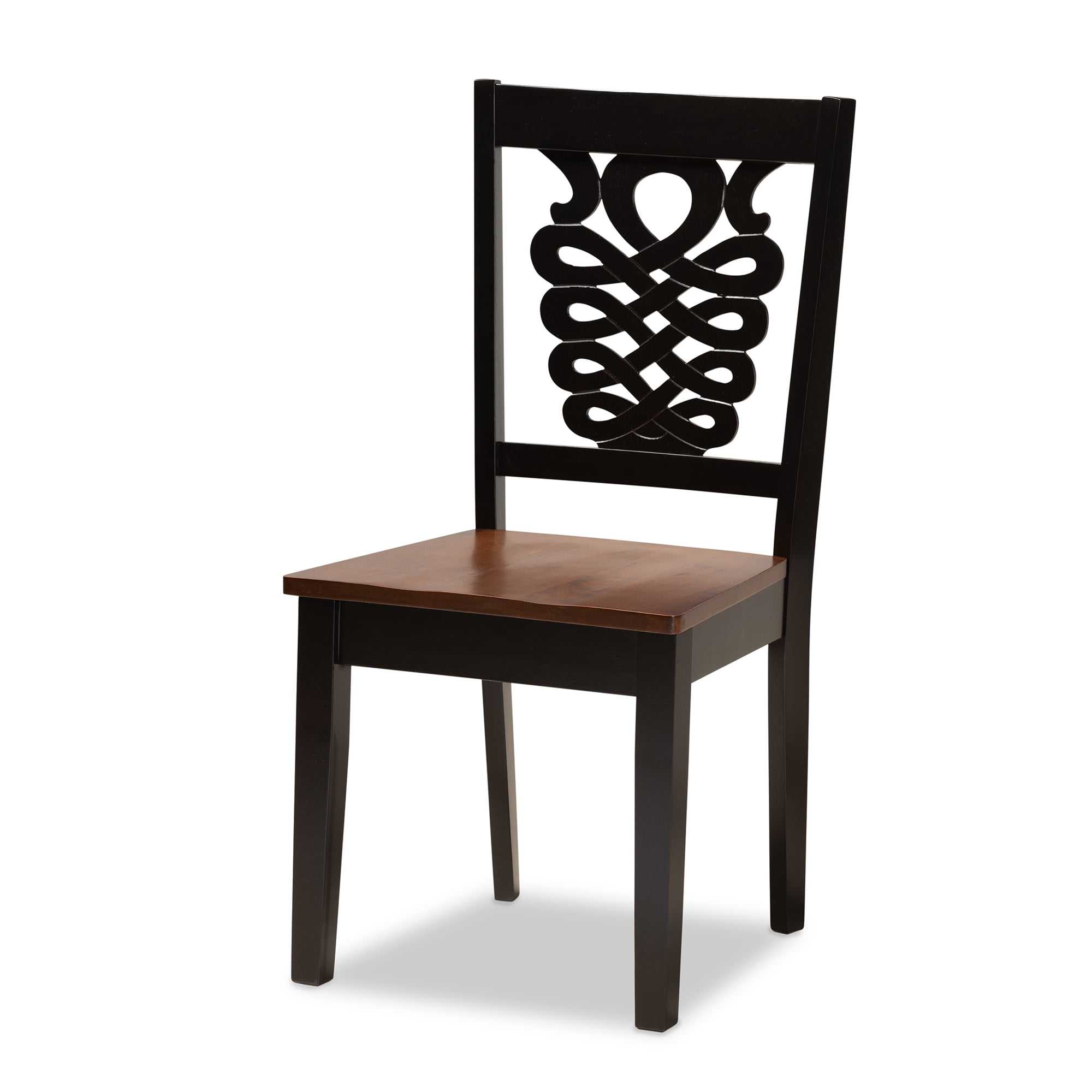 Baxton Studio Luisa Modern and Contemporary Two-Tone Dark Brown and Walnut Brown Finished Wood 5-Piece Dining Set