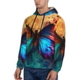 thumbnail image 3 of Picia Vibrant Rainbow Butterfly A Pattern Casual Men's Hoodie - Lightweight Hooded Sweatshirt with Kangaroo Pocket, Comfortable Pullover for Everyday, Travel-3X-Large, 3 of 7